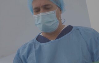 Veterinarian working